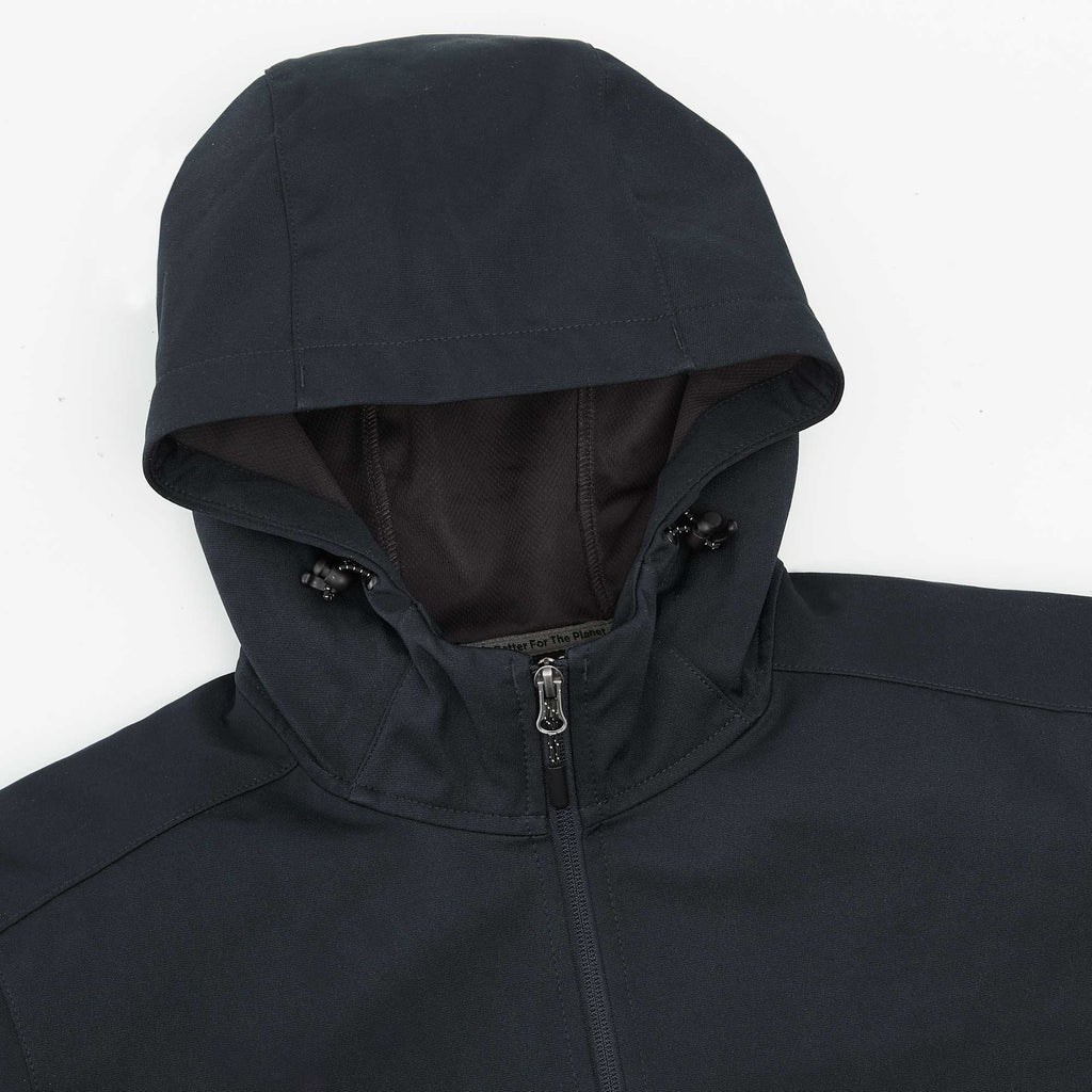 Lefroy Recycled Softshell Jacket with Hood for Men Laser Engraving - Navy - Detail Hood
