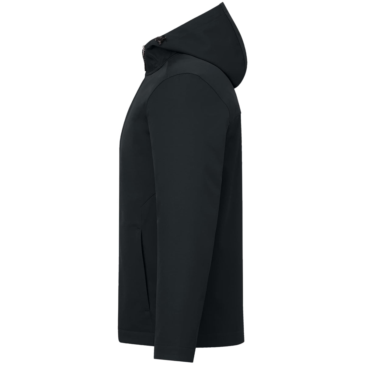 Lefroy Recycled Softshell Jacket with Hood for Men Laser Engraving - Navy - Left Side