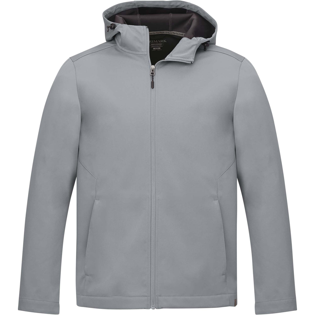 Lefroy Recycled Softshell Jacket with Hood for Men Laser Engraving - Quarry - Front