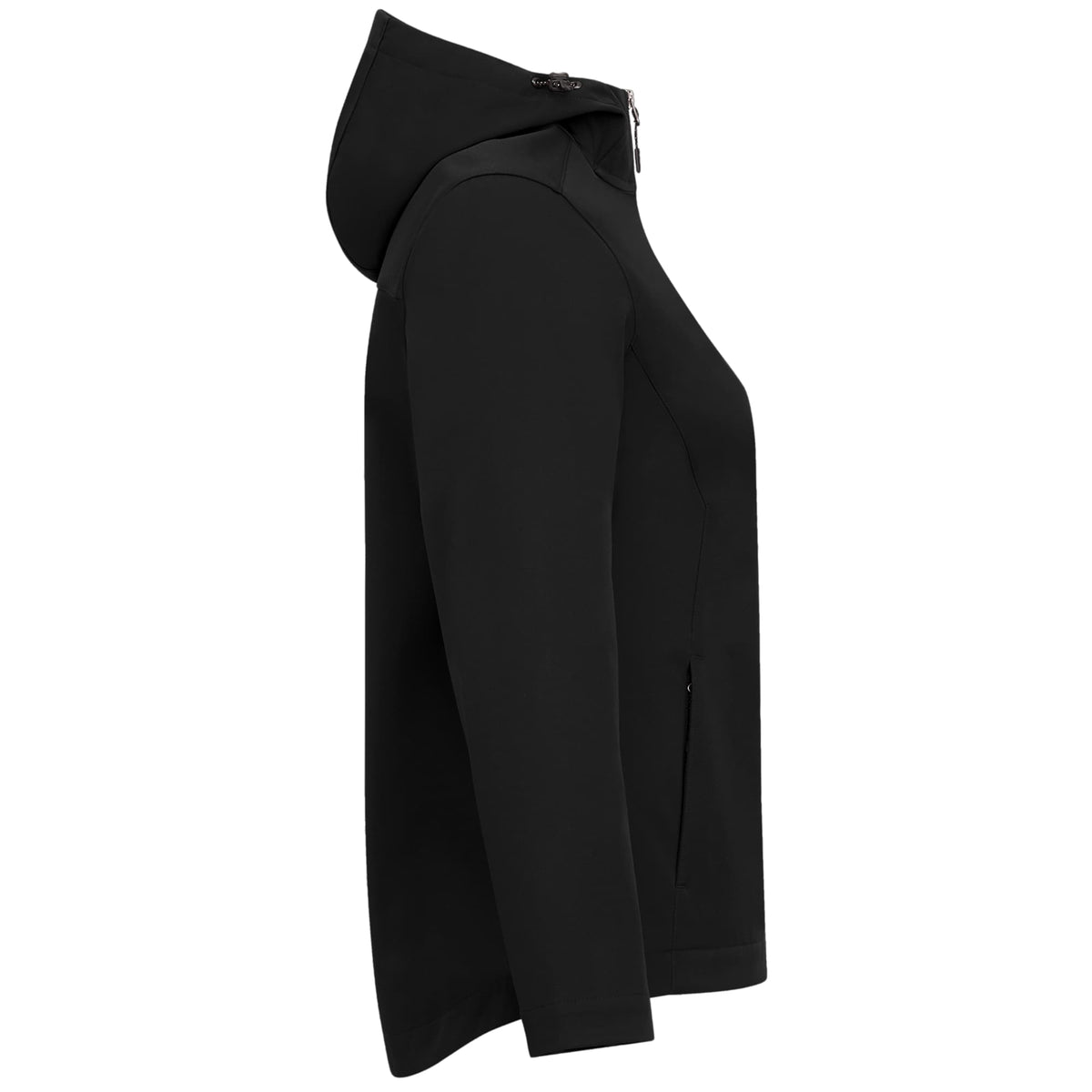 Lefroy Recycled Softshell Jacket with Hood for Women Debossing - Black - Right Side