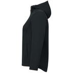 Lefroy Recycled Softshell Jacket with Hood for Women Debossing - Navy - Left Side