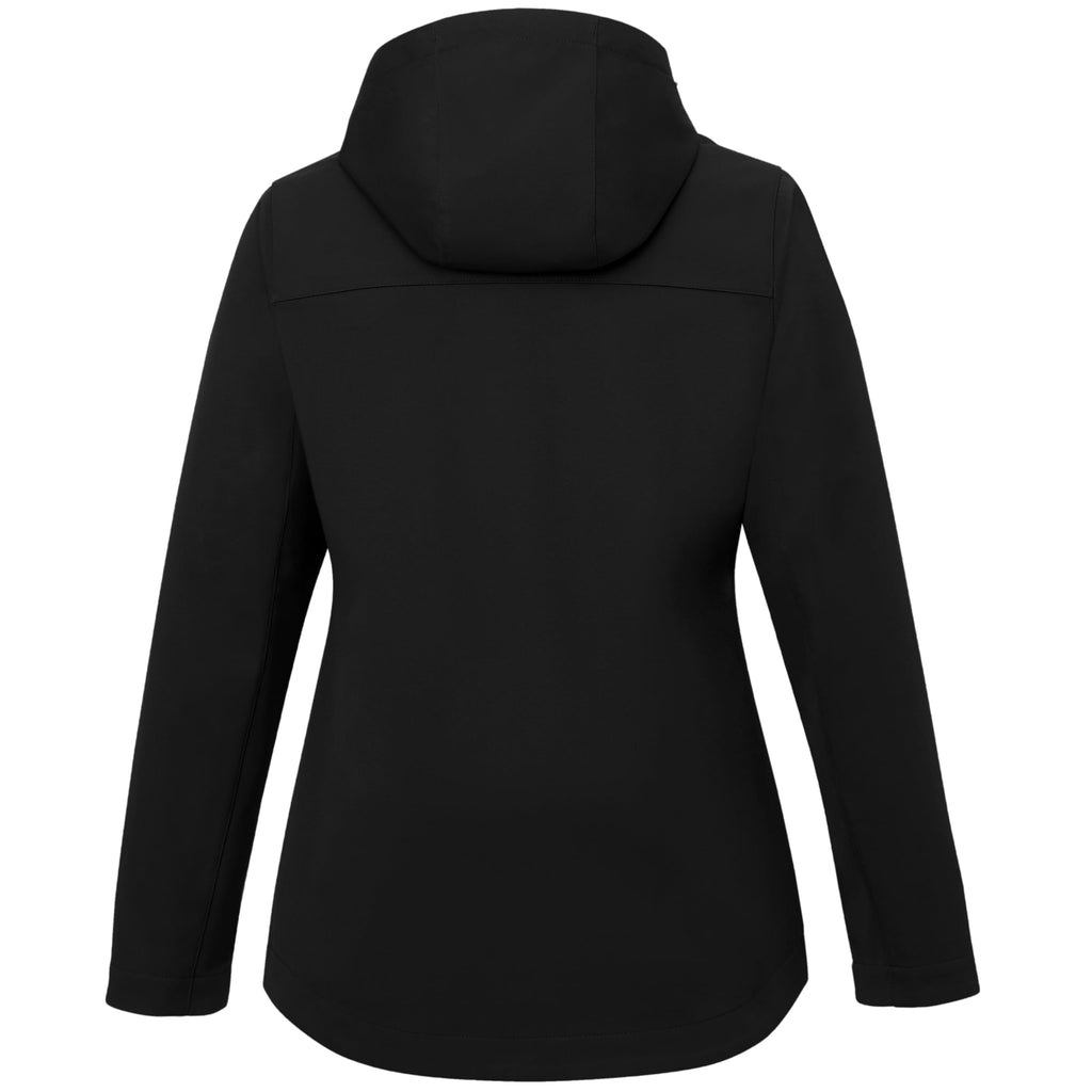 Lefroy Recycled Softshell Jacket with Hood for Women Embroidery - Black - Back