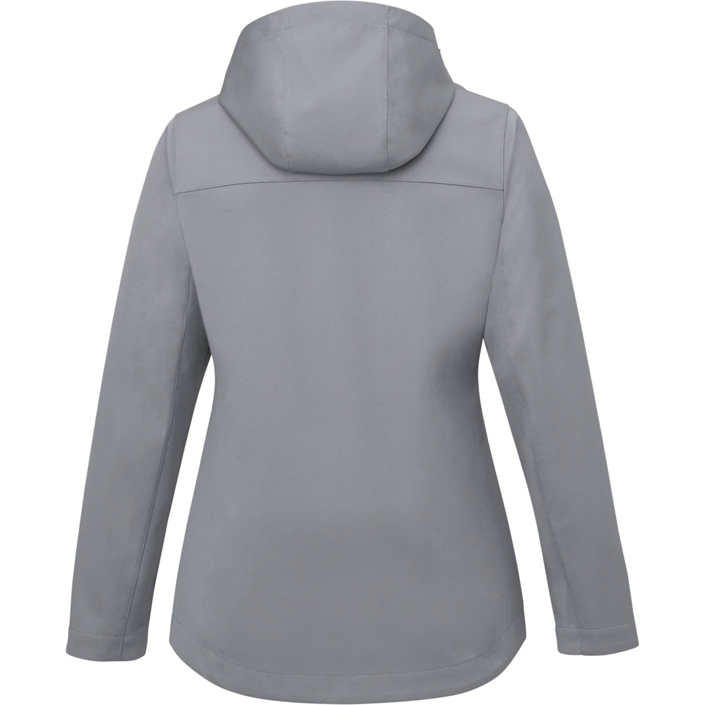 Lefroy Recycled Softshell Jacket with Hood for Women Embroidery - Quarry - Back