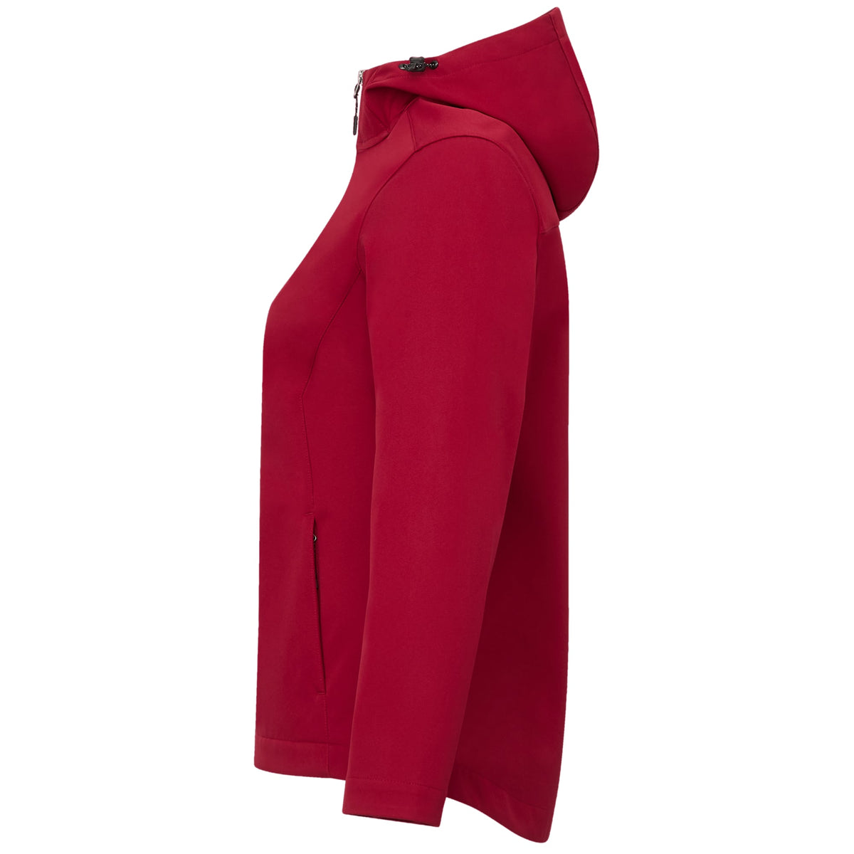 Lefroy Recycled Softshell Jacket with Hood for Women Embroidery - Vintage Red - Left Side