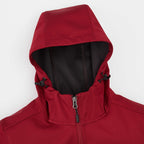 Lefroy Recycled Softshell Jacket with Hood for Women Laser Engraving - Vintage Red - Detail Hood