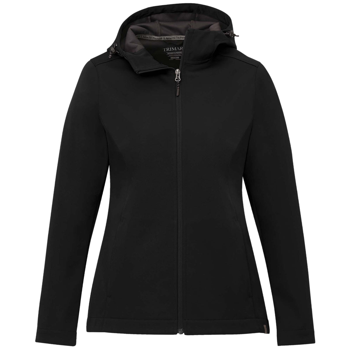 Lefroy Recycled Softshell Jacket with Hood for Women Transfer - Black - Front
