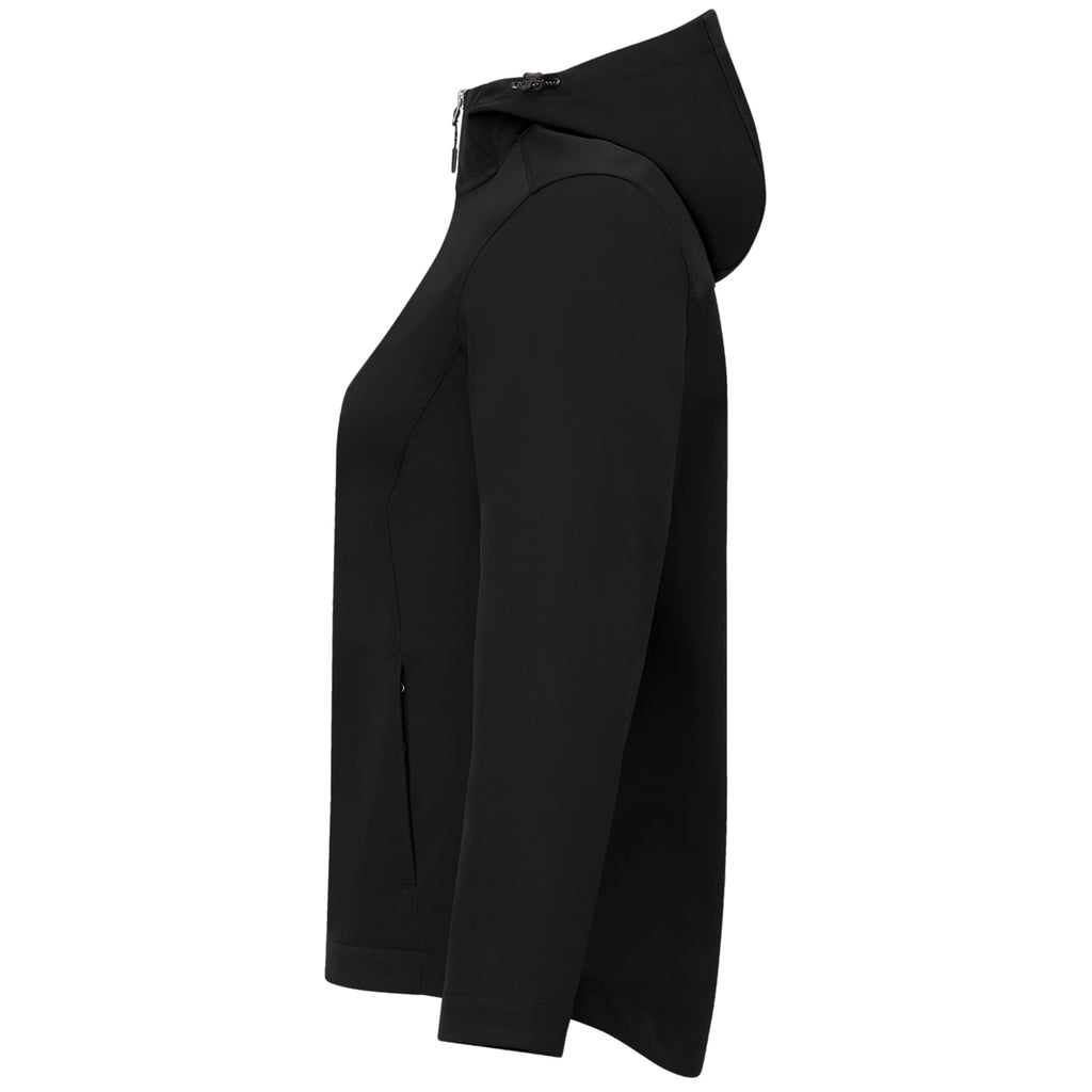 Lefroy Recycled Softshell Jacket with Hood for Women Transfer - Black - Left Side