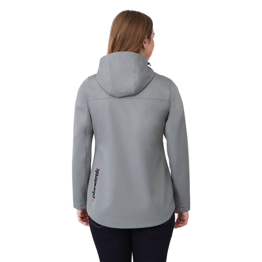 Lefroy Recycled Softshell Jacket with Hood for Women Transfer - Quarry - On Model Back