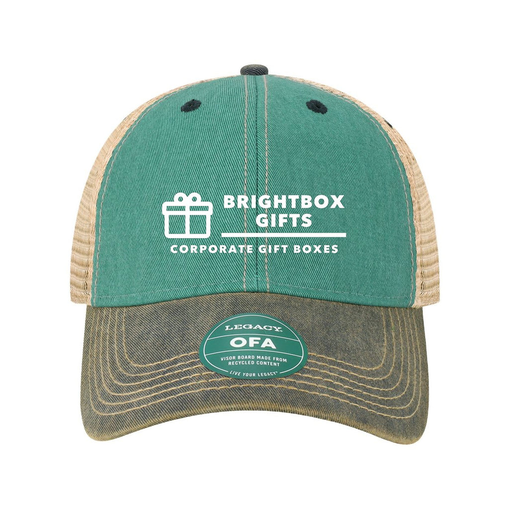 LEGACY Old Favorite Trucker Cap Embroidery - Aqua Blue/ Navy - Front