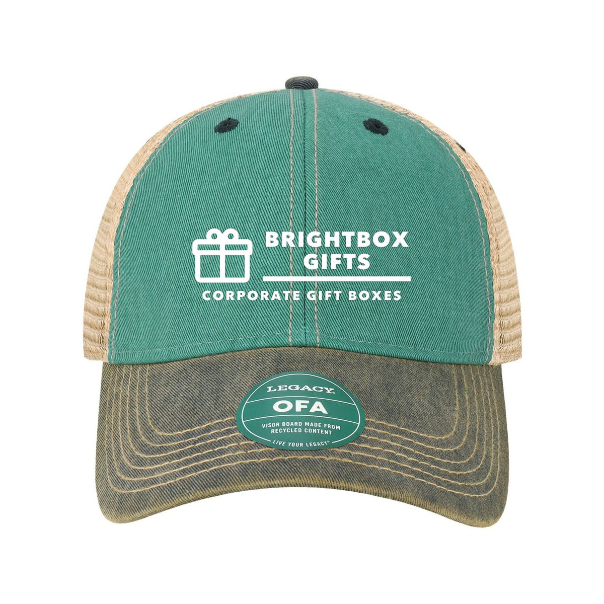 LEGACY Old Favorite Trucker Cap Embroidery - Aqua Blue/ Navy - Front