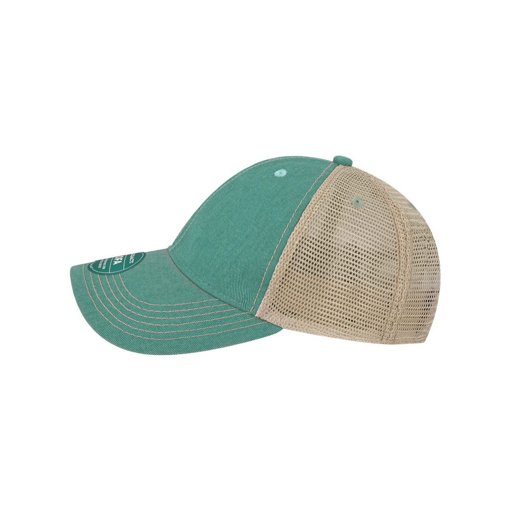 LEGACY Old Favorite Trucker Cap Embroidery - Aqua/ Khaki - Direct Side