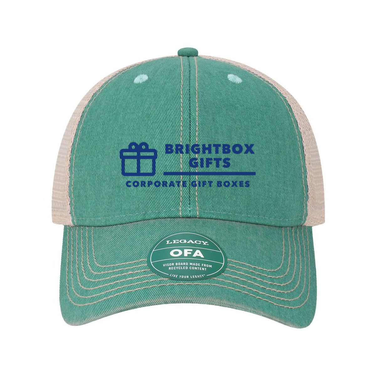 LEGACY Old Favorite Trucker Cap Embroidery - Aqua/ Khaki - Front