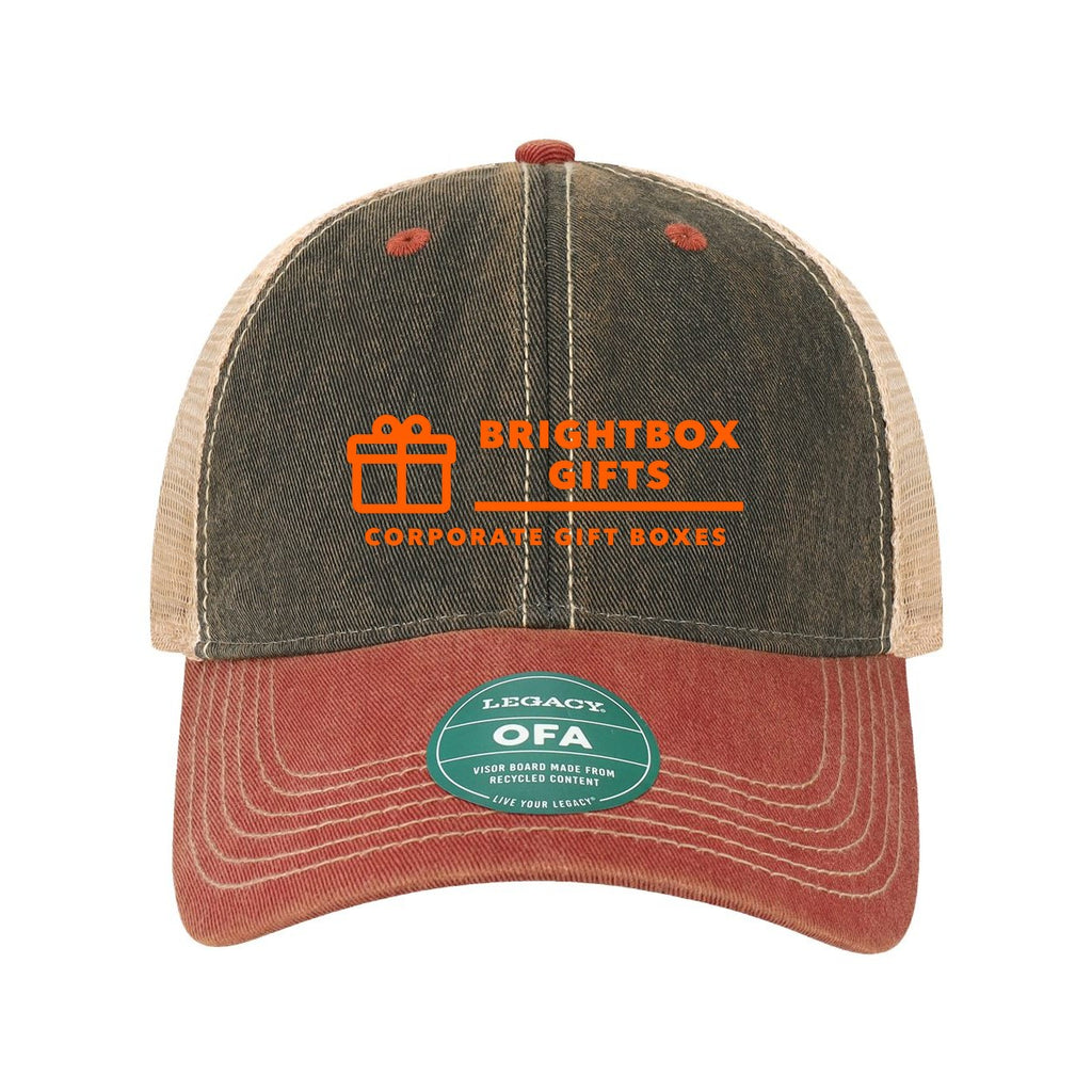 LEGACY Old Favorite Trucker Cap Embroidery - Black/ Cardinal/ Khaki - Front