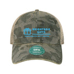 LEGACY Old Favorite Trucker Cap Embroidery - Black Field Camo/ Java - Front