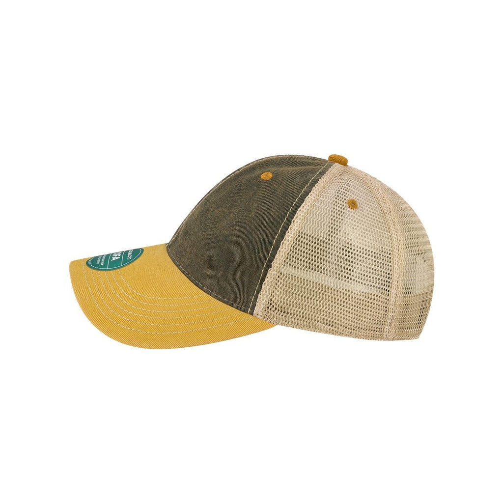 LEGACY Old Favorite Trucker Cap Embroidery - Black/ Yellow/ Khaki - Direct Side