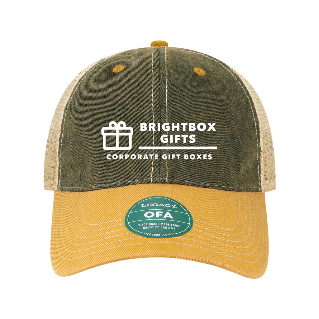 LEGACY Old Favorite Trucker Cap Embroidery - Black/ Yellow/ Khaki - Front