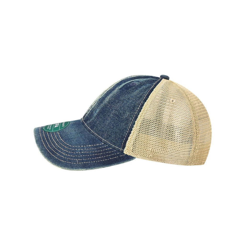 LEGACY Old Favorite Trucker Cap Embroidery - Blue Denim/ Khaki - Direct Side