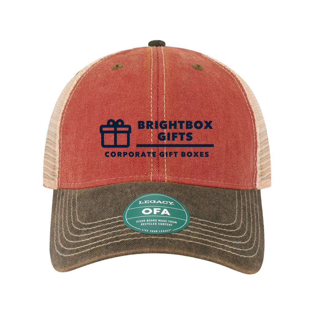 LEGACY Old Favorite Trucker Cap Embroidery - Cardinal/ Black/ Khaki - Front
