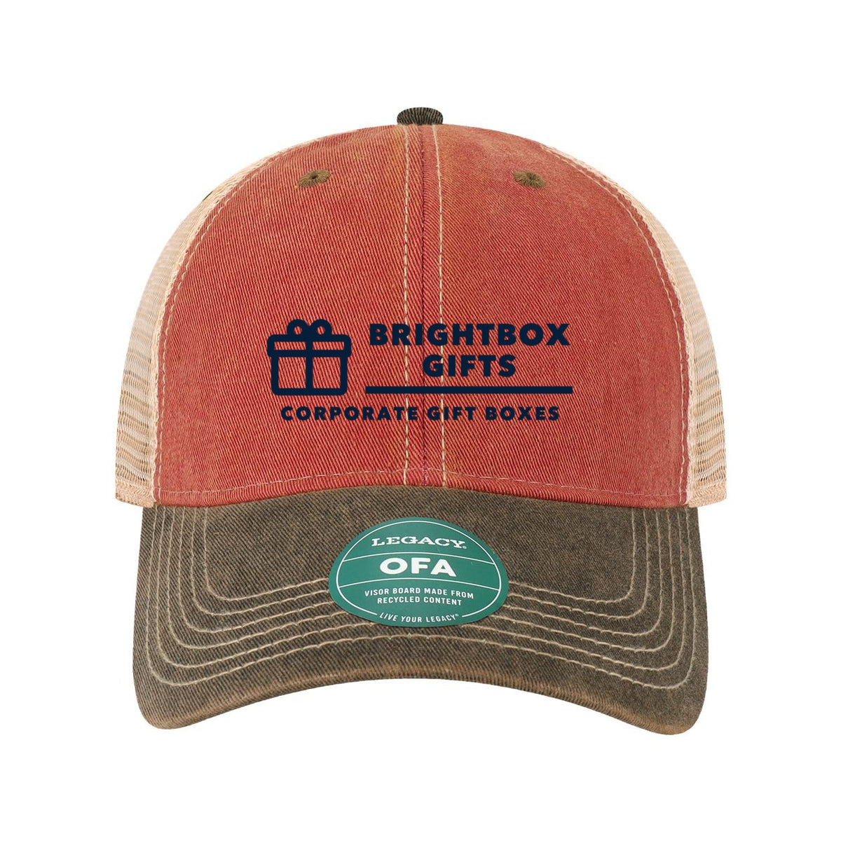 LEGACY Old Favorite Trucker Cap Embroidery - Cardinal/ Black/ Khaki - Front