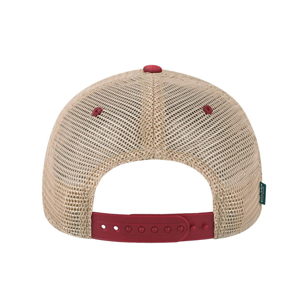 LEGACY Old Favorite Trucker Cap Embroidery - Cardinal/ Khaki - Back
