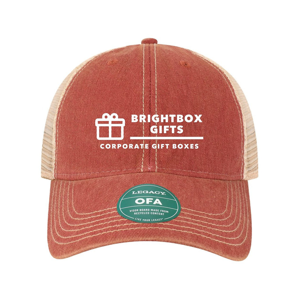 LEGACY Old Favorite Trucker Cap Embroidery - Cardinal/ Khaki - Front