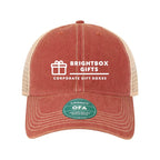 LEGACY Old Favorite Trucker Cap Embroidery - Cardinal/ Khaki - Front