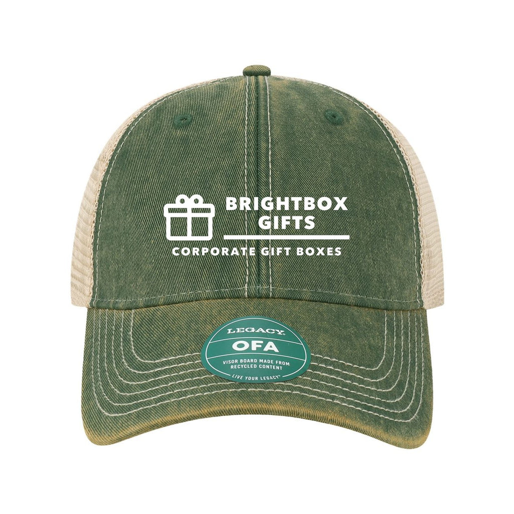 LEGACY Old Favorite Trucker Cap Embroidery - Dark Green/ Khaki - Front