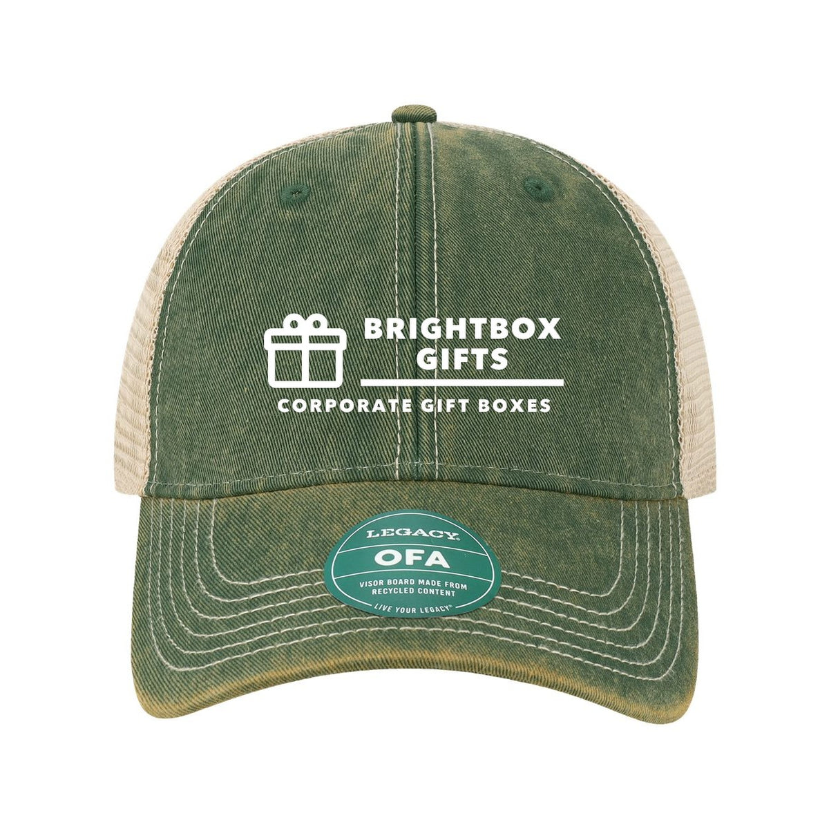LEGACY Old Favorite Trucker Cap Embroidery - Dark Green/ Khaki - Front