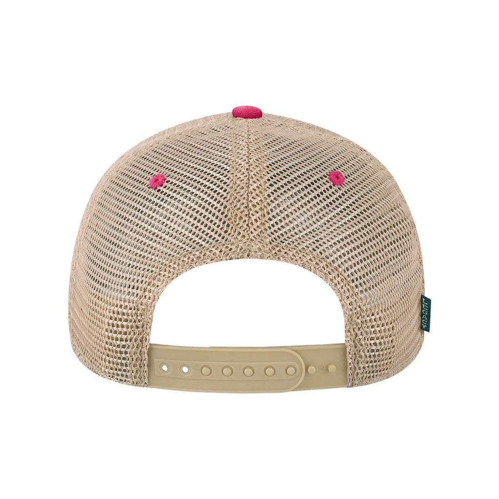 LEGACY Old Favorite Trucker Cap Embroidery - Dark Pink/ Khaki - Back