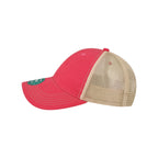 LEGACY Old Favorite Trucker Cap Embroidery - Dark Pink/ Khaki - Direct Side