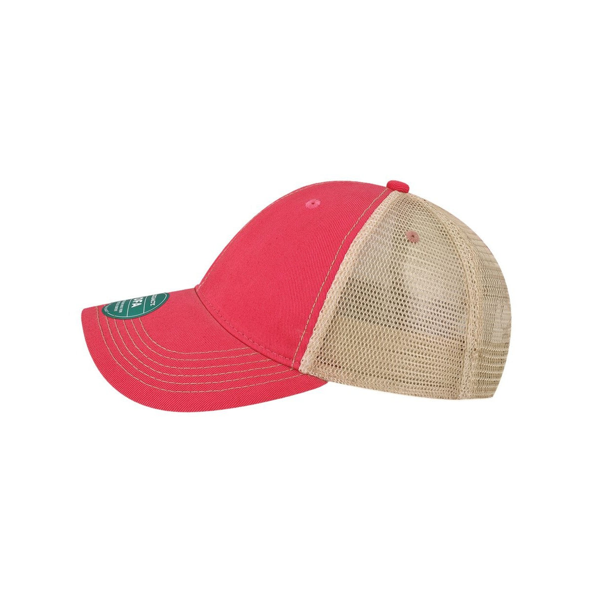 LEGACY Old Favorite Trucker Cap Embroidery - Dark Pink/ Khaki - Direct Side