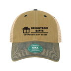 LEGACY Old Favorite Trucker Cap Embroidery - Dark Tan/ Navy - Front