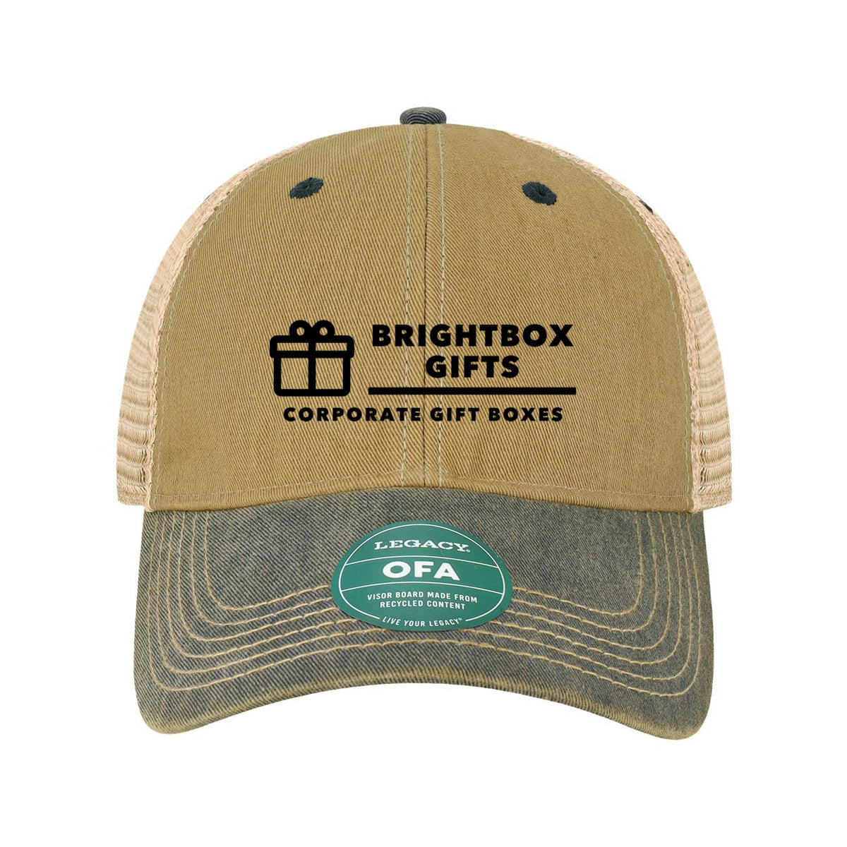 LEGACY Old Favorite Trucker Cap Embroidery - Dark Tan/ Navy - Front