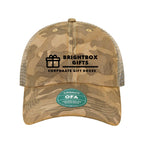 LEGACY Old Favorite Trucker Cap Embroidery - Desert Field Camo/ Java - Front