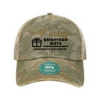 LEGACY Old Favorite Trucker Cap Embroidery - Green Field Camo/ Java - Front