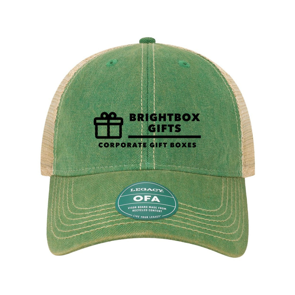 LEGACY Old Favorite Trucker Cap Embroidery - Kelly Green/ Khaki - Front