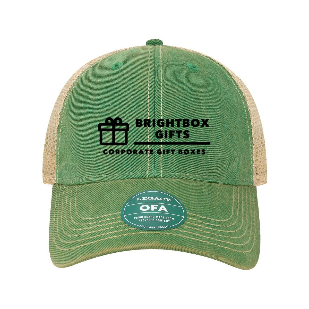 LEGACY Old Favorite Trucker Cap Embroidery - Kelly Green/ Khaki - Front