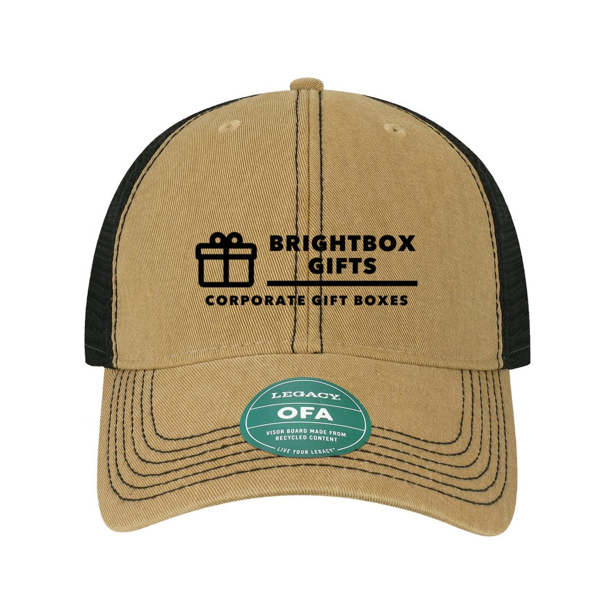 LEGACY Old Favorite Trucker Cap Embroidery - Khaki/ Black - Front