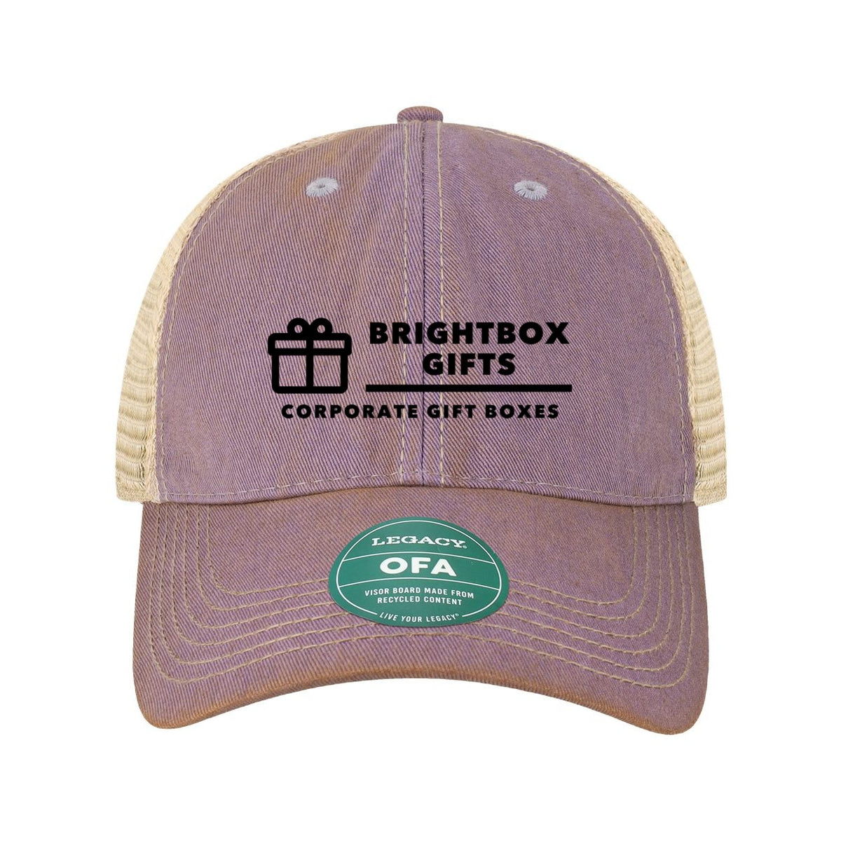 LEGACY Old Favorite Trucker Cap Embroidery - Lavender/ Khaki - Front