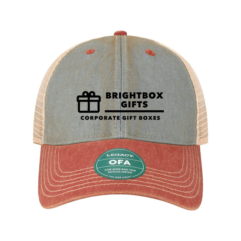 LEGACY Old Favorite Trucker Cap Embroidery - Light Blue/ Cardinal - Front