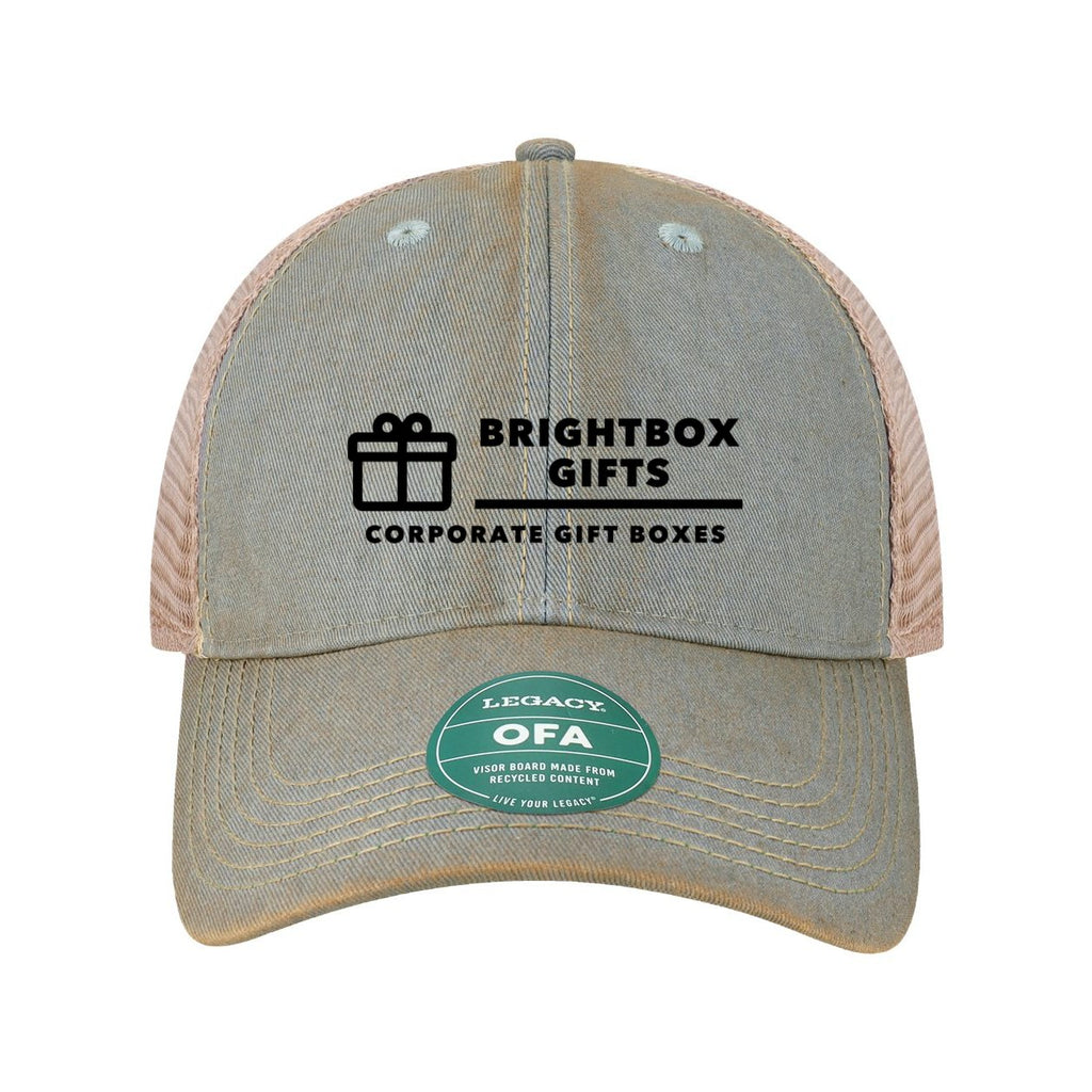 LEGACY Old Favorite Trucker Cap Embroidery - Light Blue/ Khaki - Front