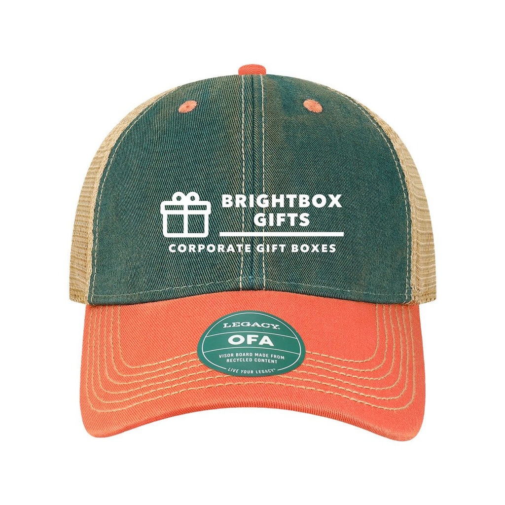 LEGACY Old Favorite Trucker Cap Embroidery - Marine Blue/ Coral - Front