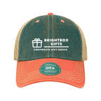 LEGACY Old Favorite Trucker Cap Embroidery - Marine Blue/ Coral - Front