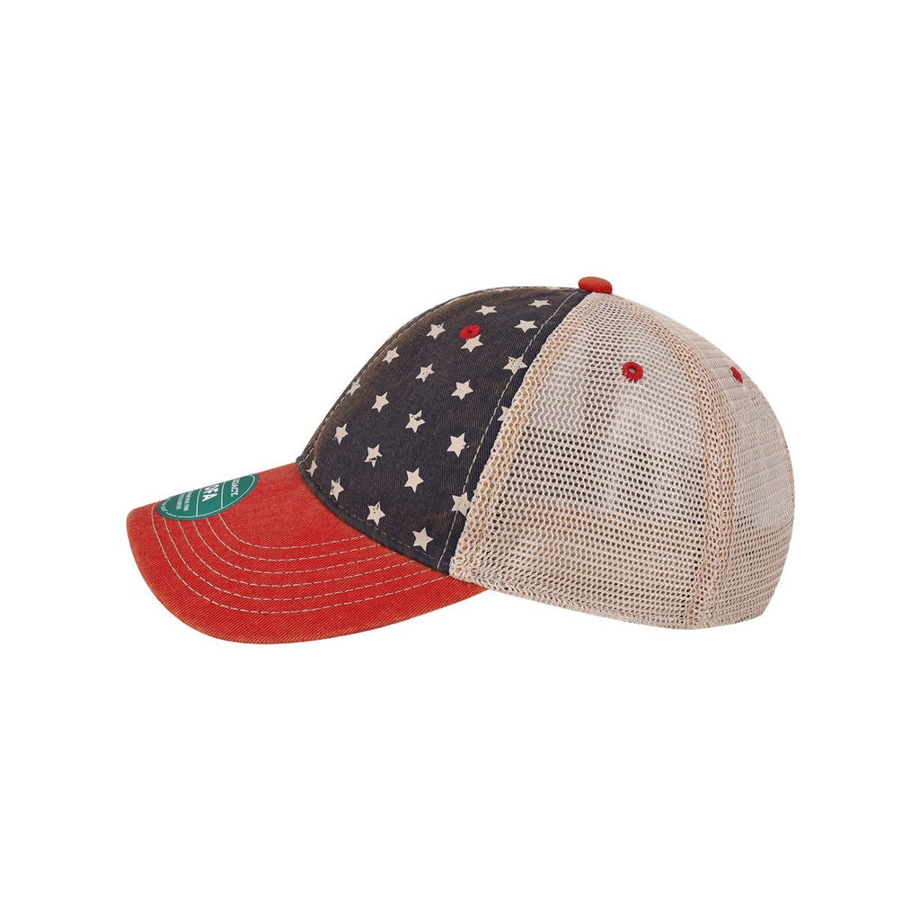 LEGACY Old Favorite Trucker Cap Embroidery - Merica/ Khaki - Direct Side
