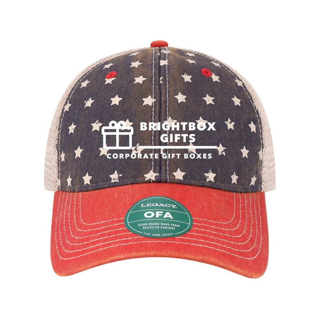 LEGACY Old Favorite Trucker Cap Embroidery - Merica/ Khaki - Front