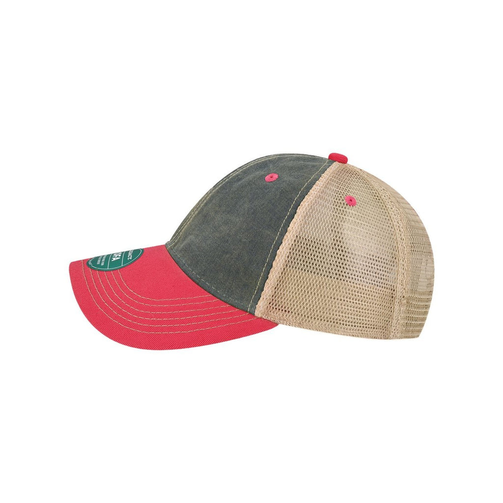 LEGACY Old Favorite Trucker Cap Embroidery - Navy/ Dark Pink - Direct Side