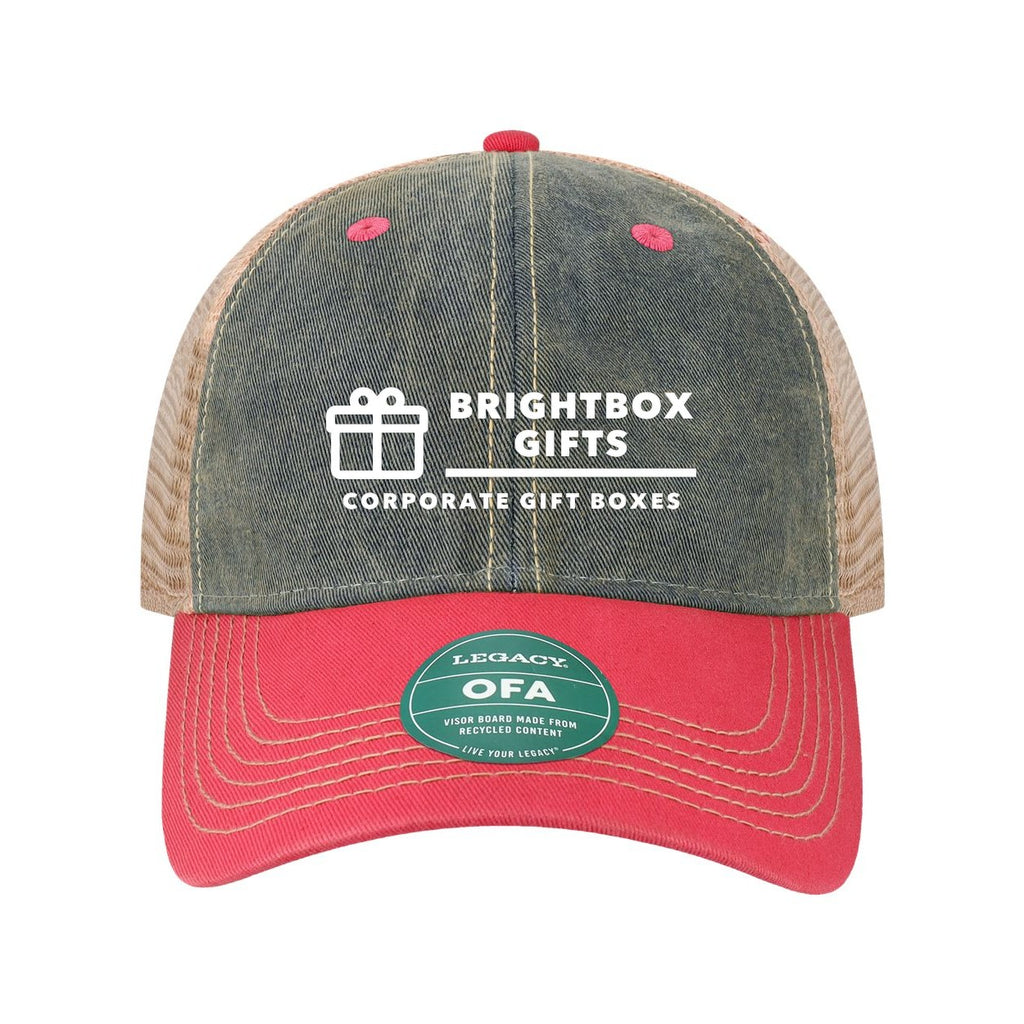 LEGACY Old Favorite Trucker Cap Embroidery - Navy/ Dark Pink - Front