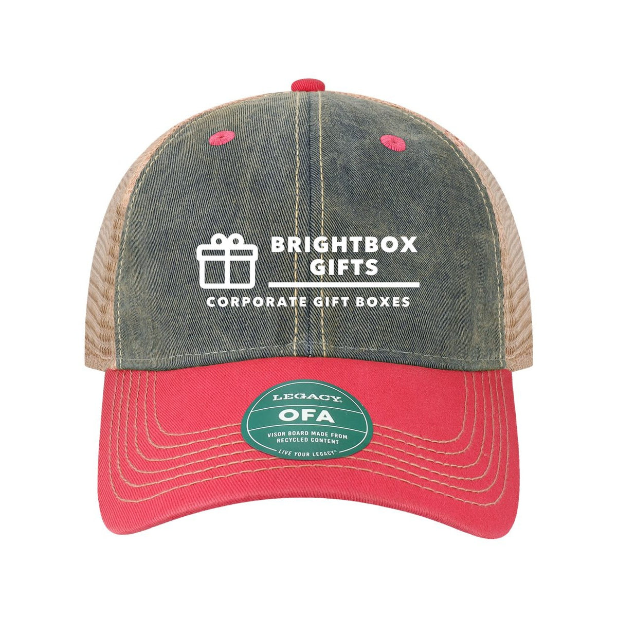 LEGACY Old Favorite Trucker Cap Embroidery - Navy/ Dark Pink - Front
