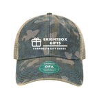 LEGACY Old Favorite Trucker Cap Embroidery - Navy Field Camo/ Java - Front