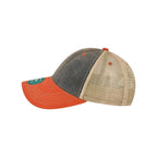 LEGACY Old Favorite Trucker Cap Embroidery - Navy/ Orange/ Khaki - Direct Side